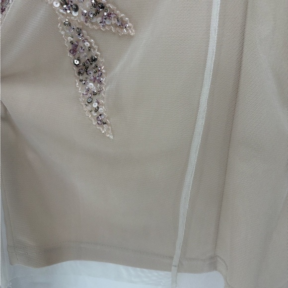 adrianna papell Embellished Mesh Sequin Cocktail wedding Formal Gown dress 2 NWT - Picture 7 of 16